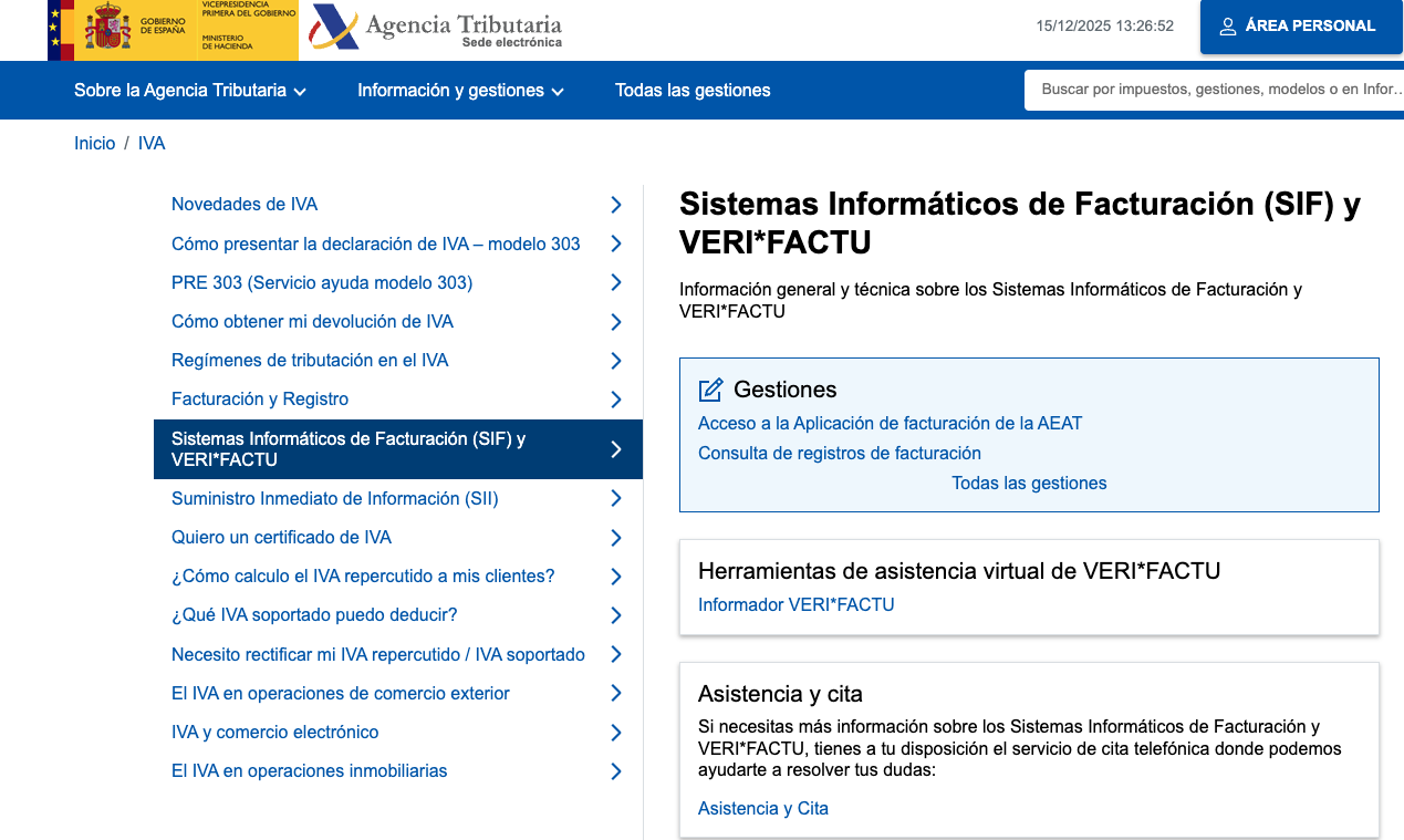 Circular Verifactu de Seficonta. Asesoría laboral, contable y fiscal en Ciudad Real.
